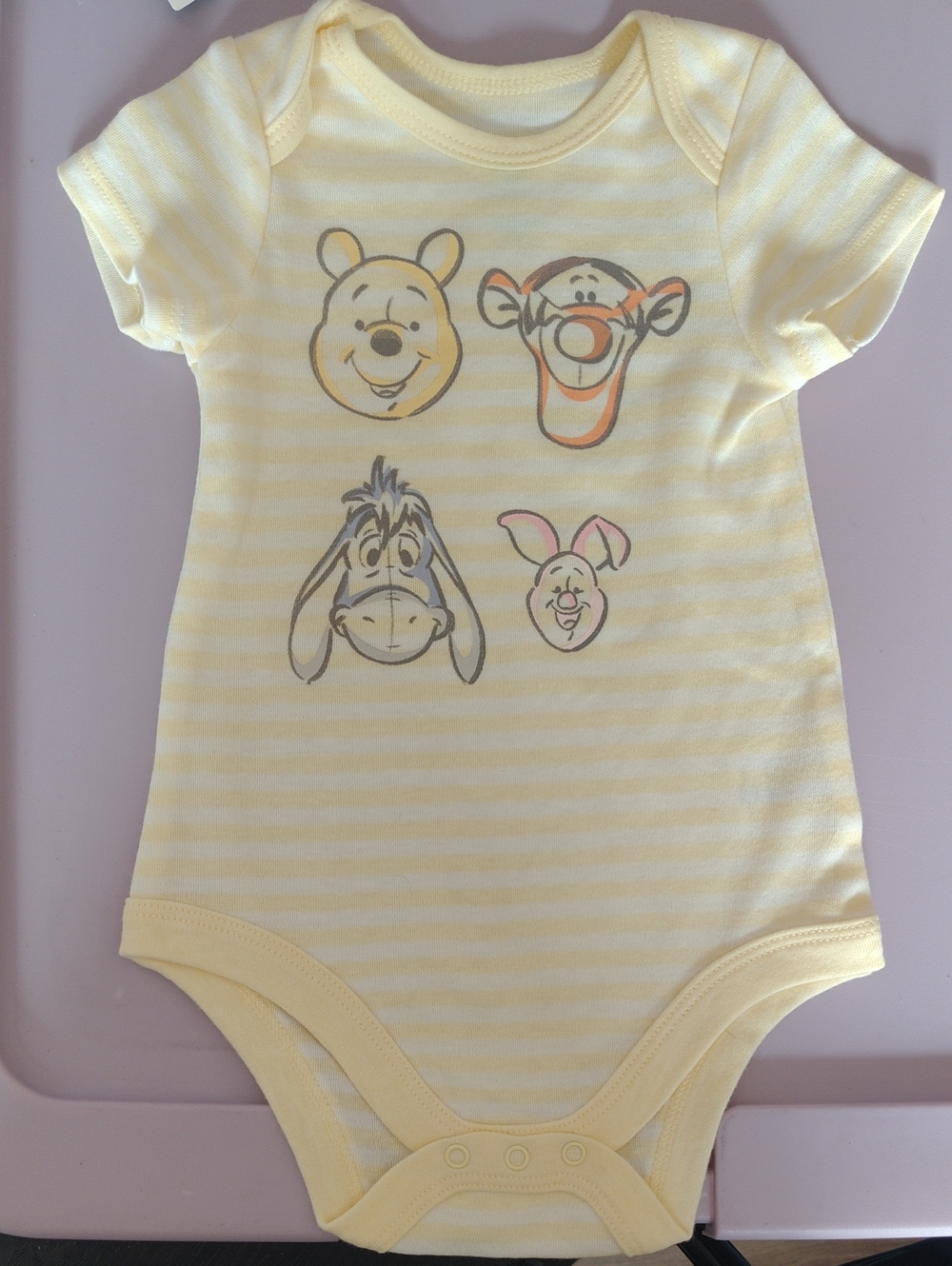 Disney Yellow Striped Winnie the Pooh Character One-Piece